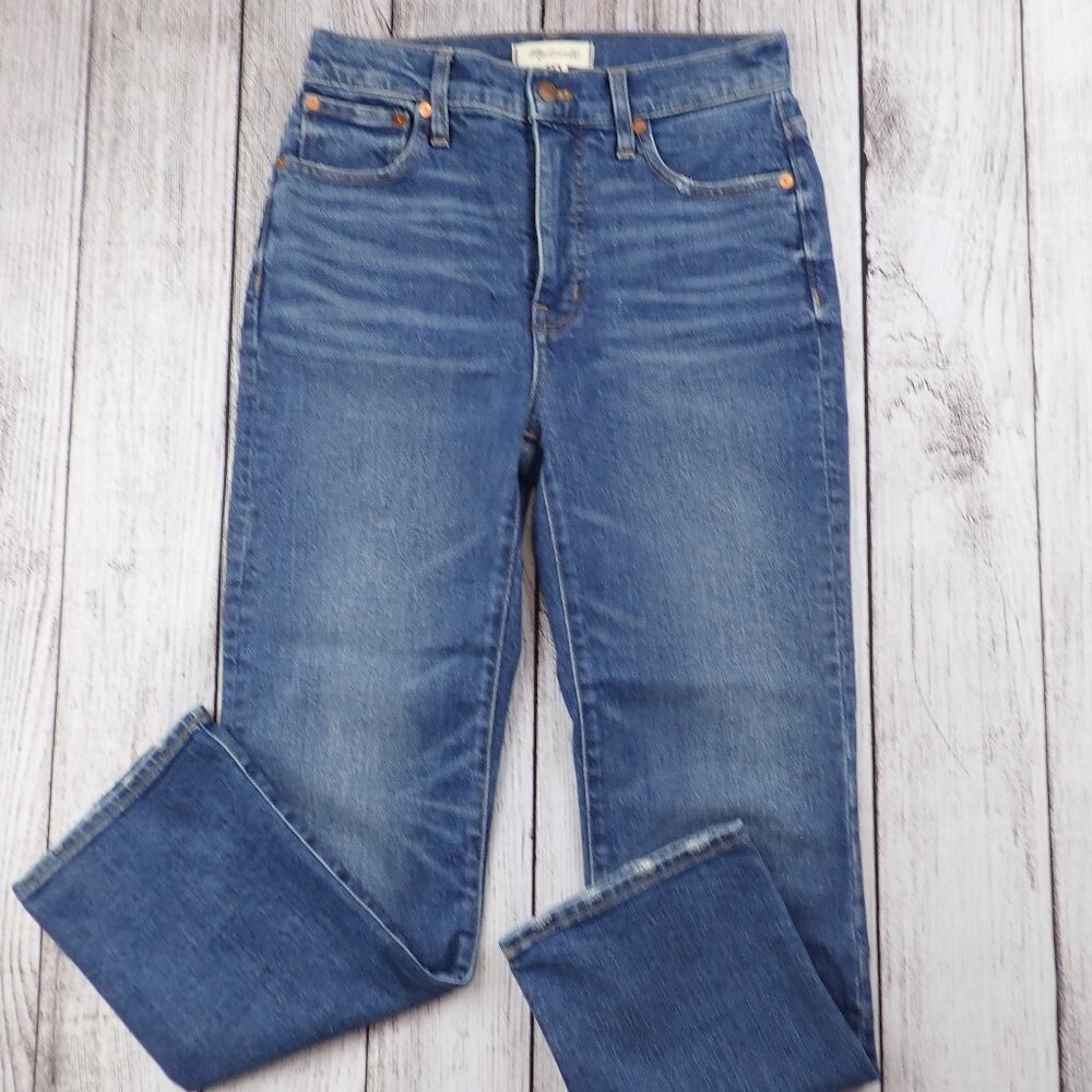 Madewell Slim Demi Boot Jeans Women's 26 High Rise Denim with Short inseam